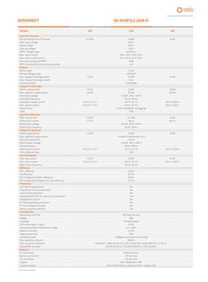 Solis S6 EH3P 12 kW 3 Phasen HV Hybrid Wechselrichter