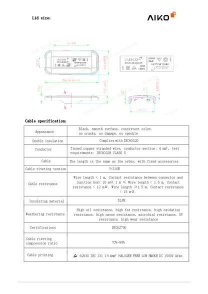 Aiko 01C Stecker für PV Modul Solar Panel