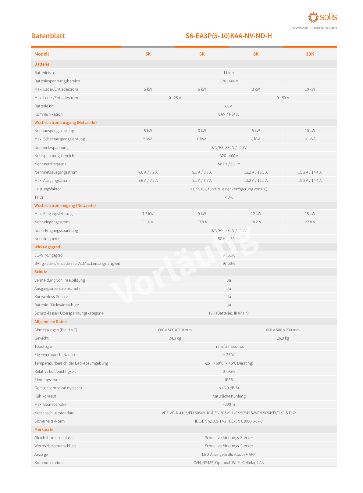 Solis S6 10kW AC gekoppelter Wechselrichter HV