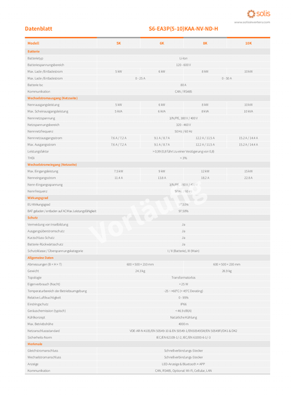 Solis S6 10kW AC gekoppelter Wechselrichter HV