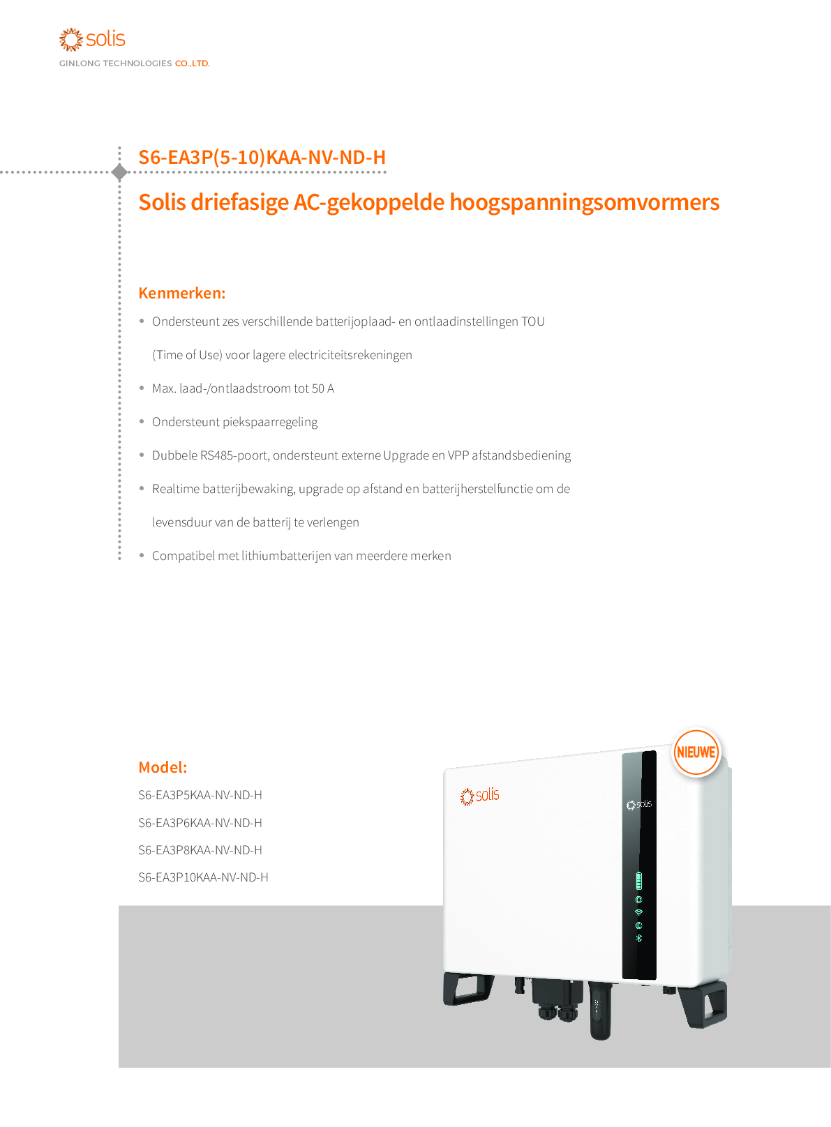 Solis S6 10kW AC gekoppelter Wechselrichter HV