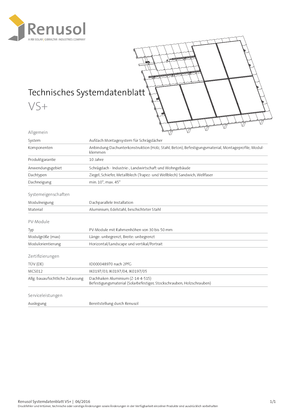 Renusol Abschlusskappe VS+ Montageschiene 41x35mm 1 St%FCck