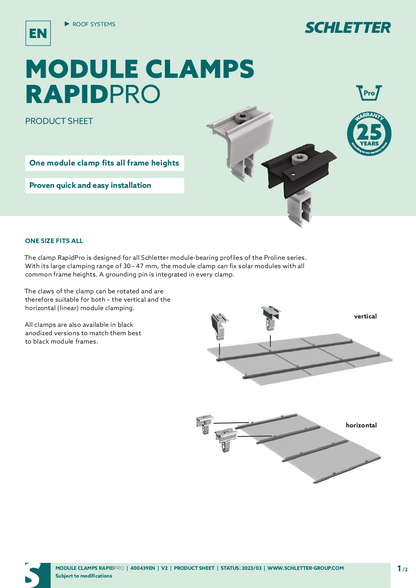 Schletter Endklemme RapidPro 30-47 mm Silber