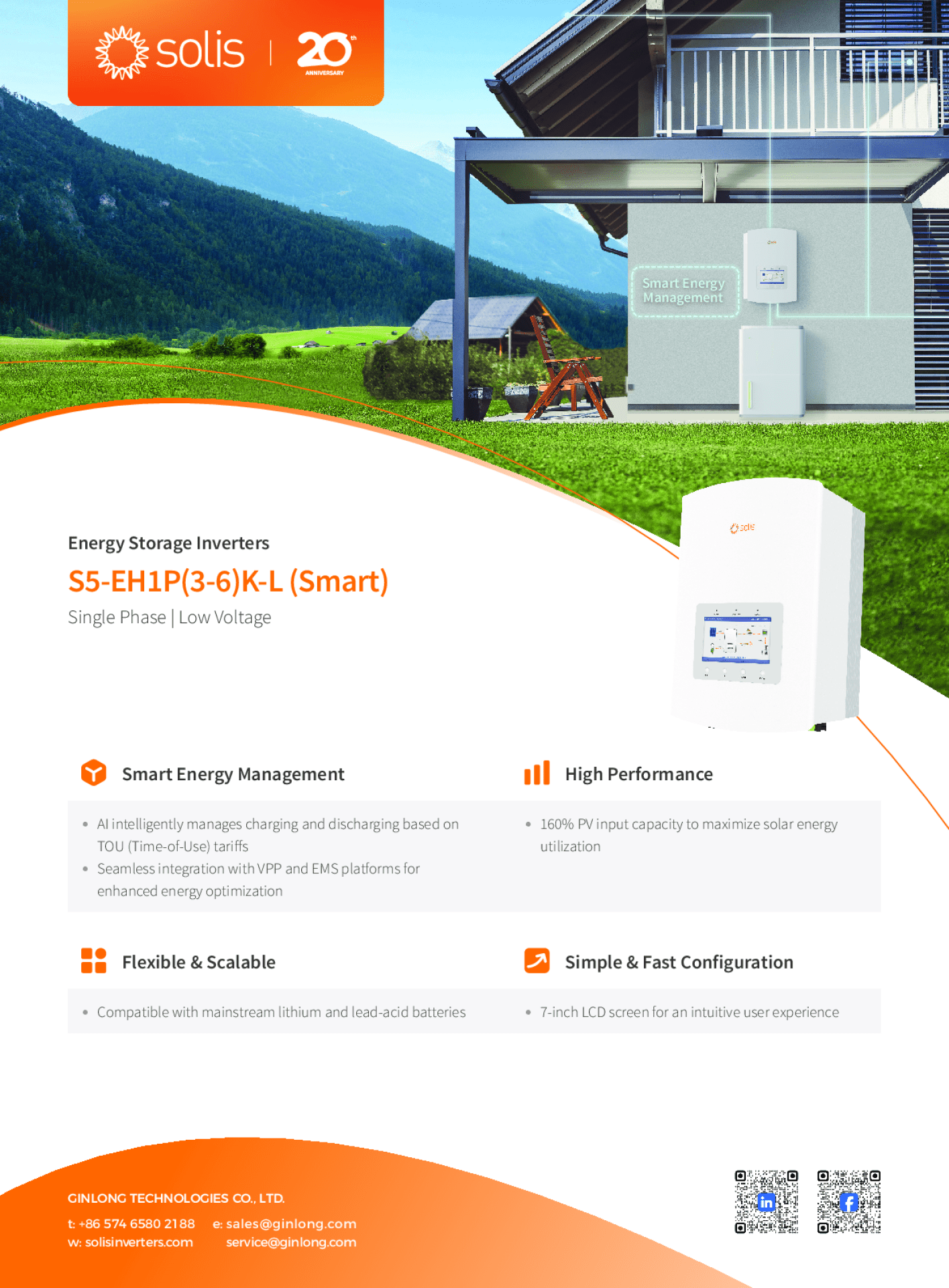 Solis S5 Storage 5kW Hybrid Wechselrichter High Power DC EH1P