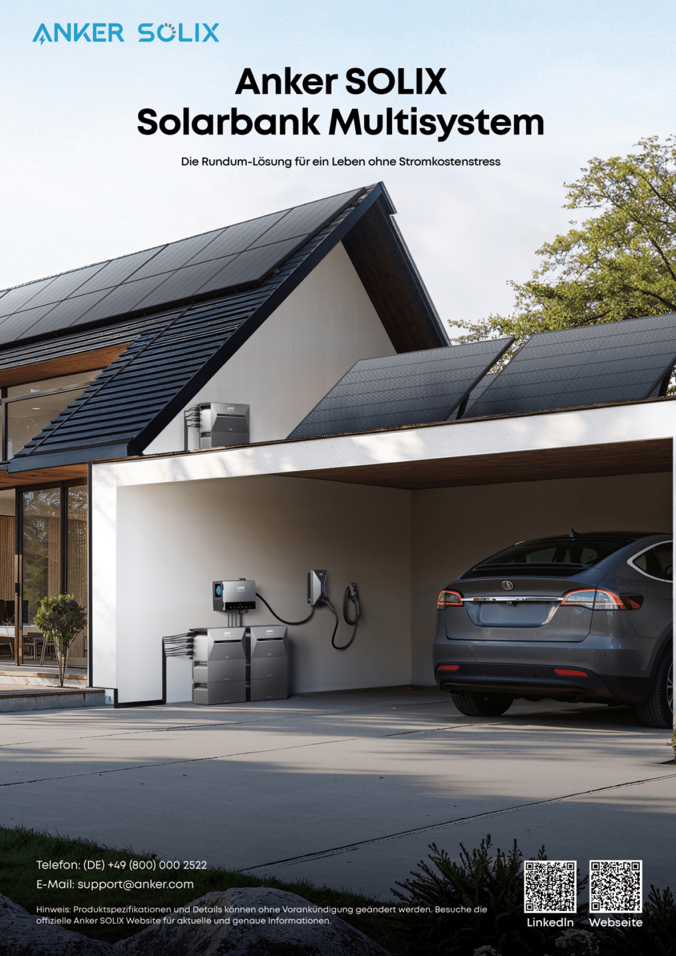 Anker SOLIX Solarbank Schuko Anschlusskabel 15m