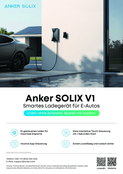 Anker Solix V1 Smart EV Ladegerät 11 kW Kabel