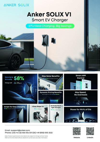 Anker Solix V1 Smart EV Ladegerät 11 kW Kabel