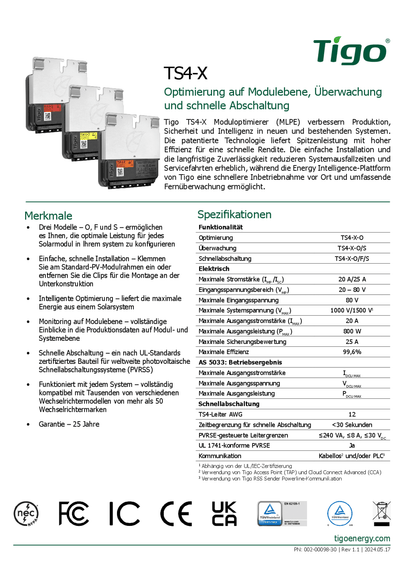 Tigo TS4-X-O PV Optimierer auf Modulebene