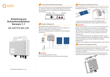 Solis Balkon Solar Mikro Wechselrichter S6 Ultra Mini 800W Plug&Play